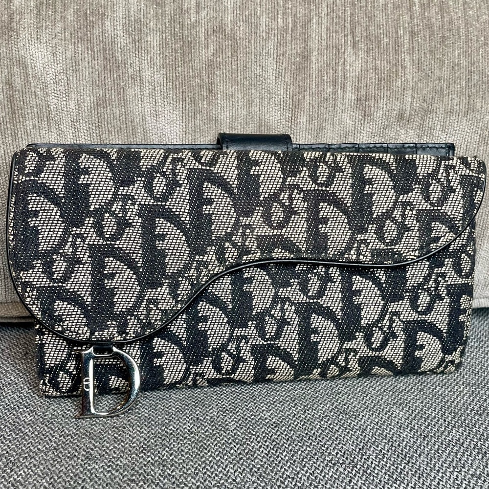 Christian Dior Oblique Vintage Saddle Wallet in Black - Excellent Condition! - Picture 2 of 16